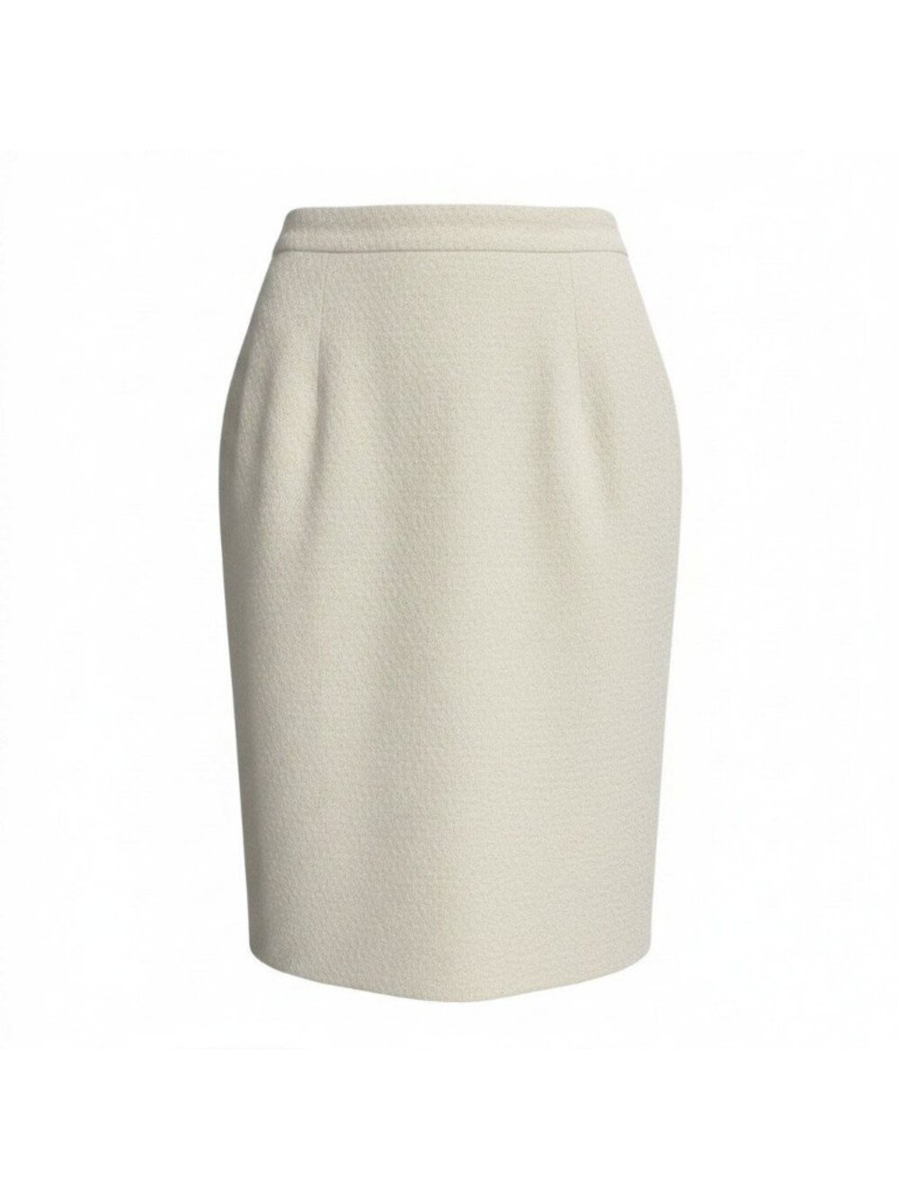 Chanel Tweed Skirt Tight 42 Ivoryu-l
